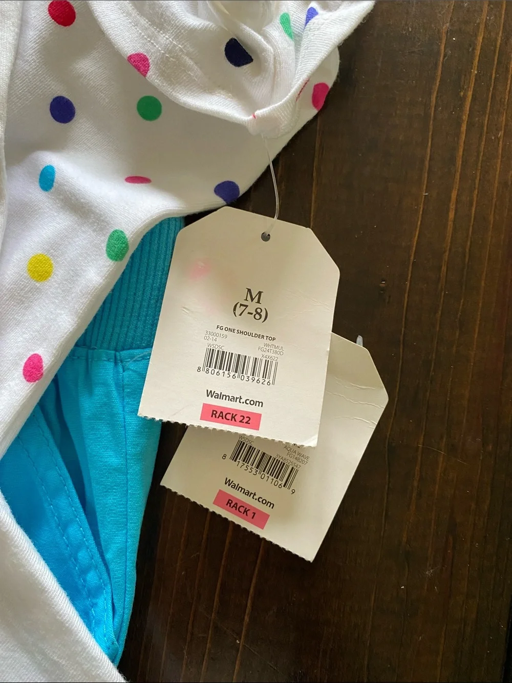 Girls White Peace Peplum Tee with Polka Dot Ruffle Tank & Turquoise Shorts New